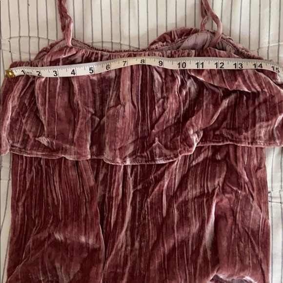 Madewell Blush Crusted Velvet Ruffle Tank - Picture 9 of 13
